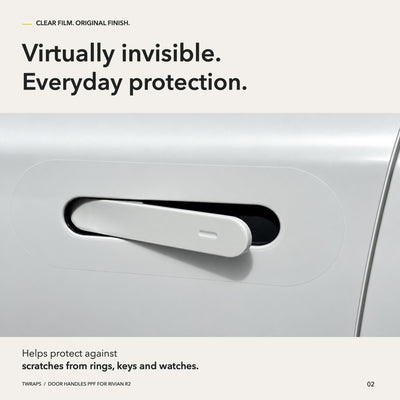 Door Handles Area PPF | Rivian R2, Clear Paint Protection Film
