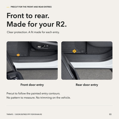 Door Entry PPF | Rivian R2, Clear Door Sill Protection