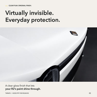 Hood PPF | Rivian R2, Mini & Full Paint Protection