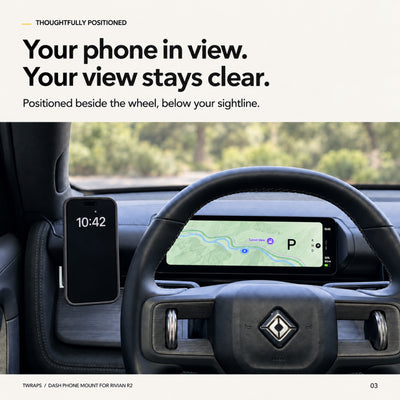 Dashboard Phone Charger | Rivian R2, Magnetic Mount