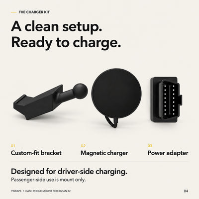 Dashboard Phone Charger | Rivian R2, Magnetic Mount