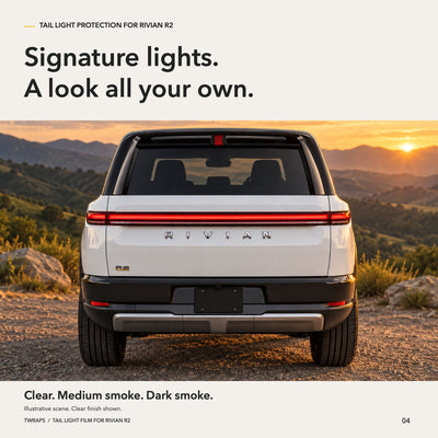 Tail Lights Tint & Clear PPF | Rivian R2, Precut Rear Light Protection