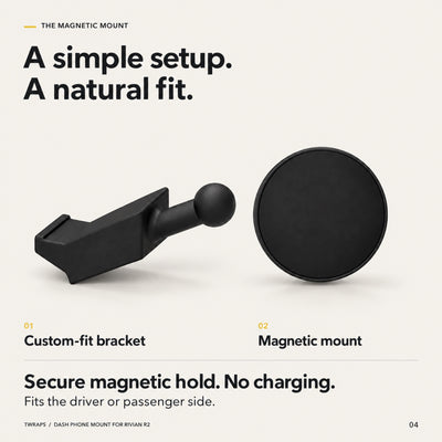Dashboard Phone Charger | Rivian R2, Magnetic Mount