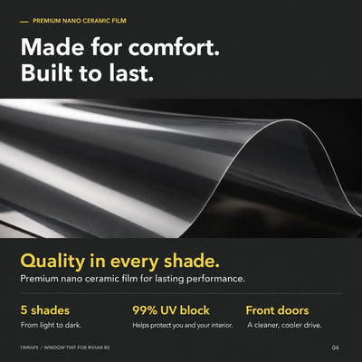 Window Tint Nano Ceramic IR | Rivian R2, Precut