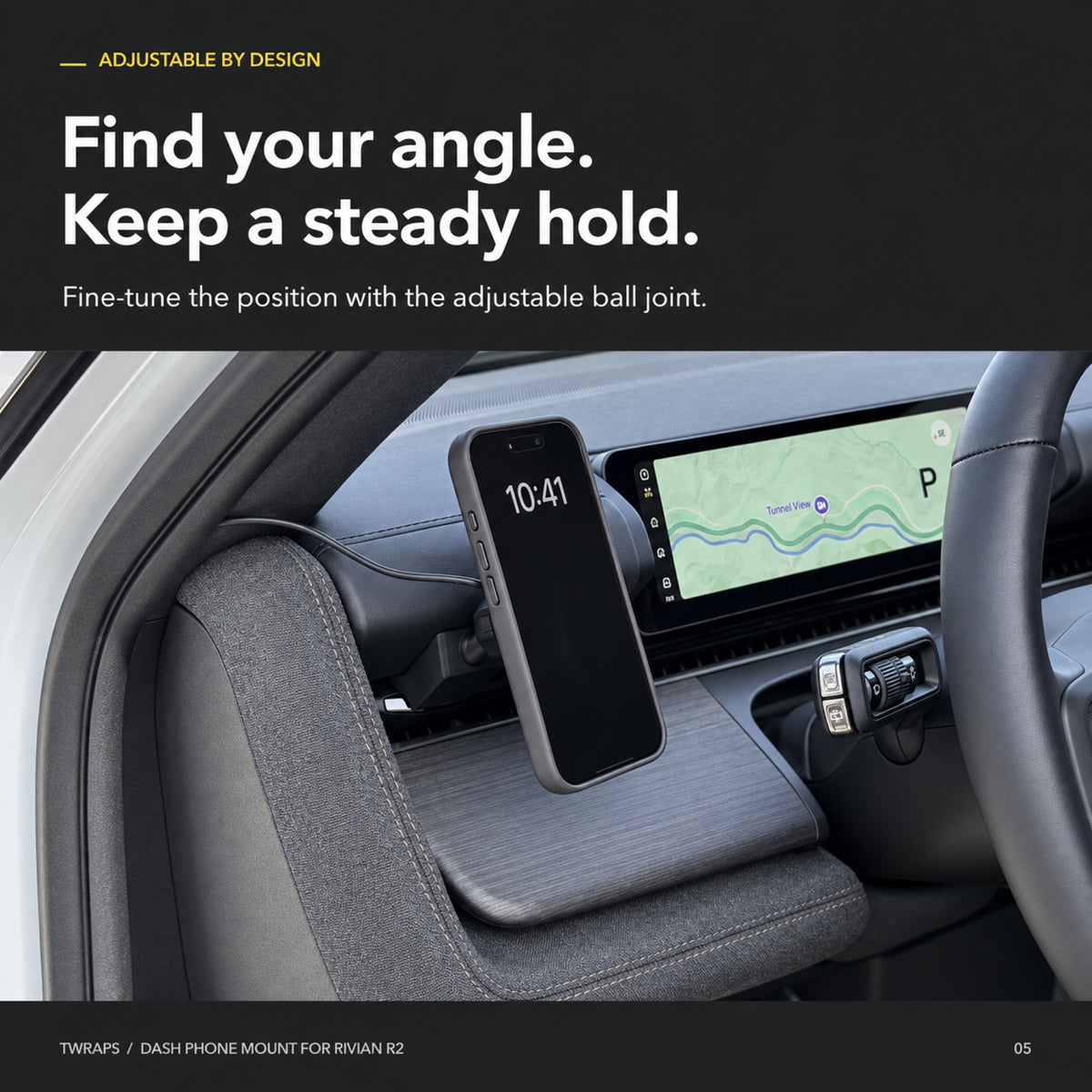 Dashboard Phone Charger | Rivian R2, Magnetic Mount