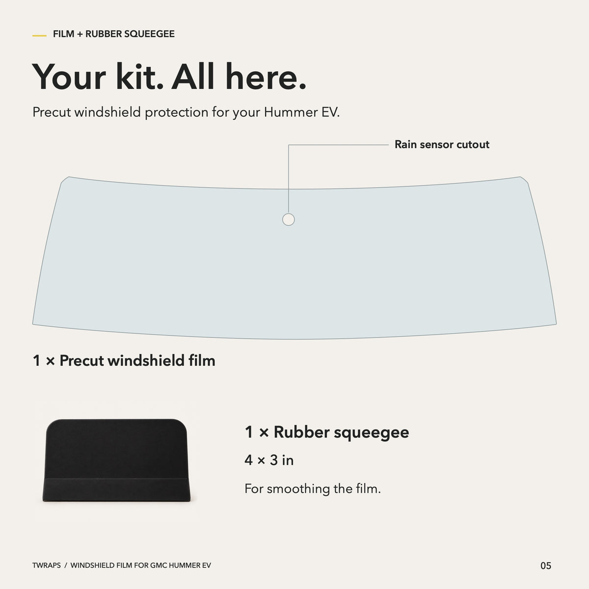 Windshield Protection Film for GMC Hummer EV