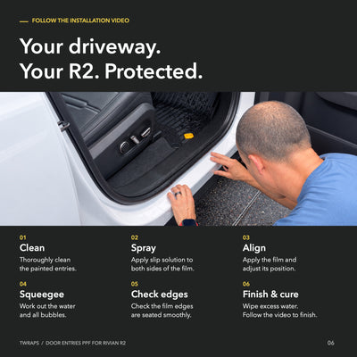 Door Entry PPF | Rivian R2, Clear Door Sill Protection