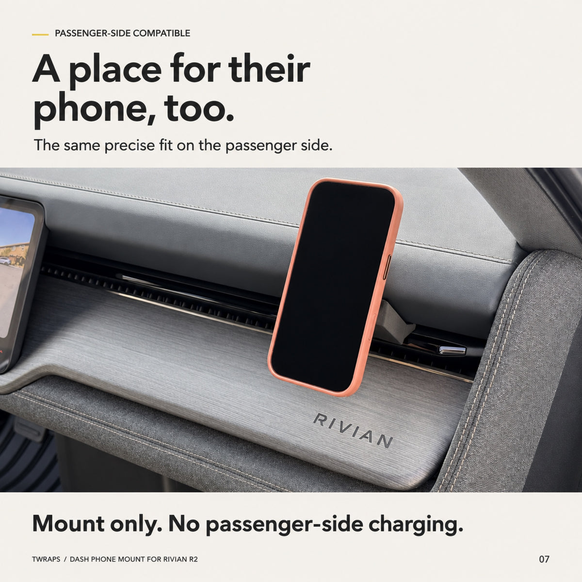 Dashboard Phone Charger | Rivian R2, Magnetic Mount