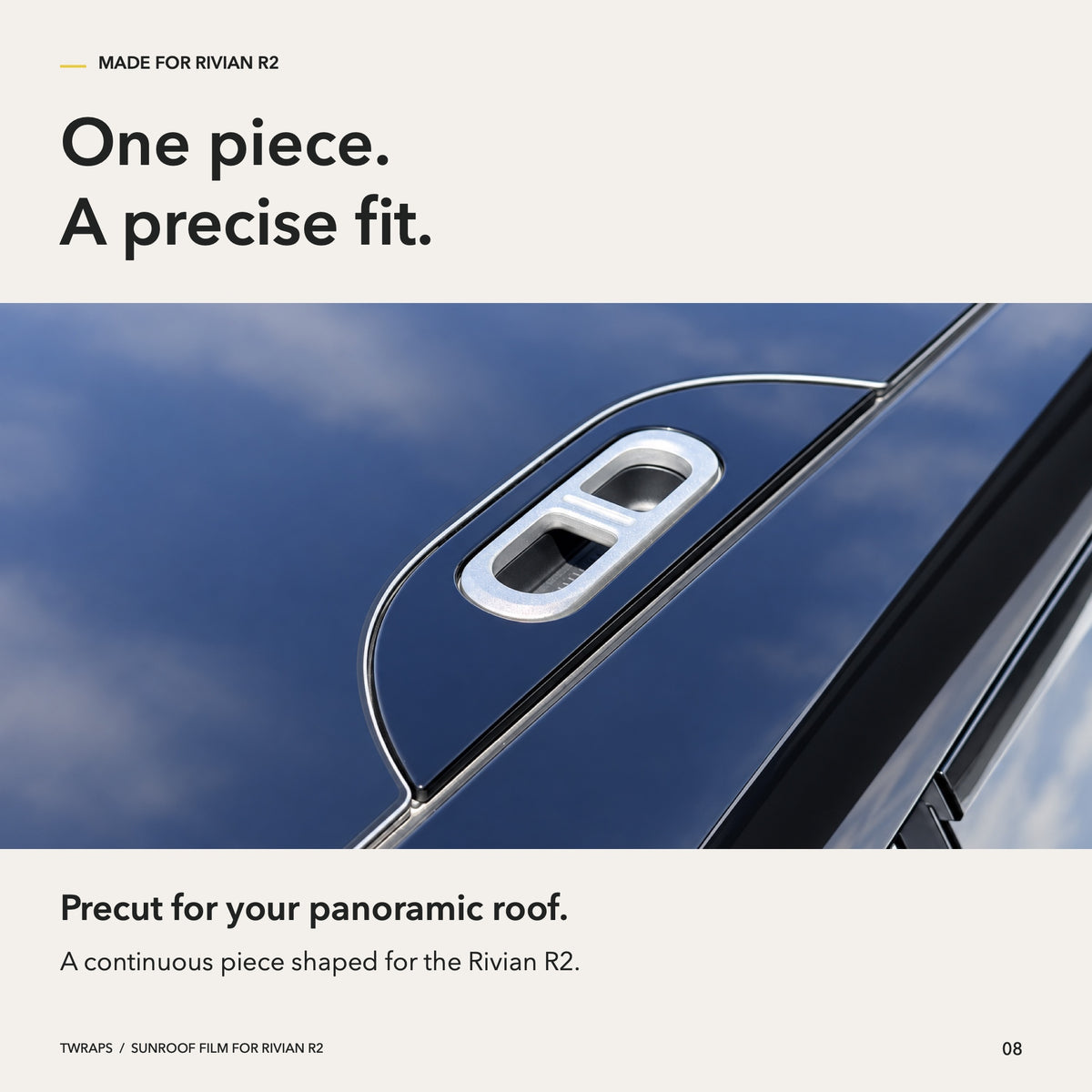 Sunroof Protection Film | Rivian R2, UV & IR Rejection