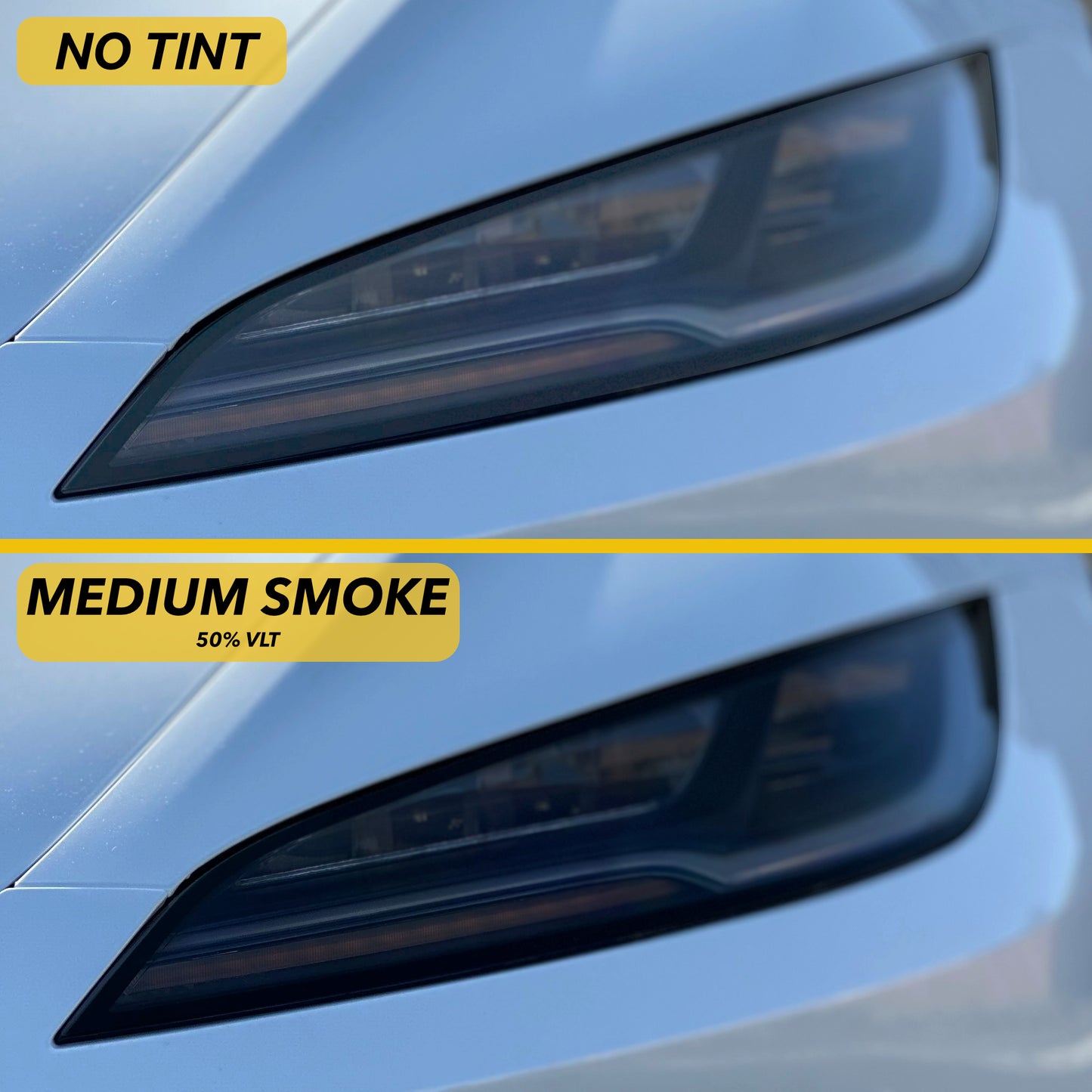 Headlights Smoke Tint PPF for Tesla Model 3 Highland - Headlamp Shield
