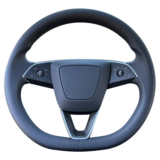 Steering Wheel Vinyl Wrap for Tesla Model 3 Highland - Carbon Fiber