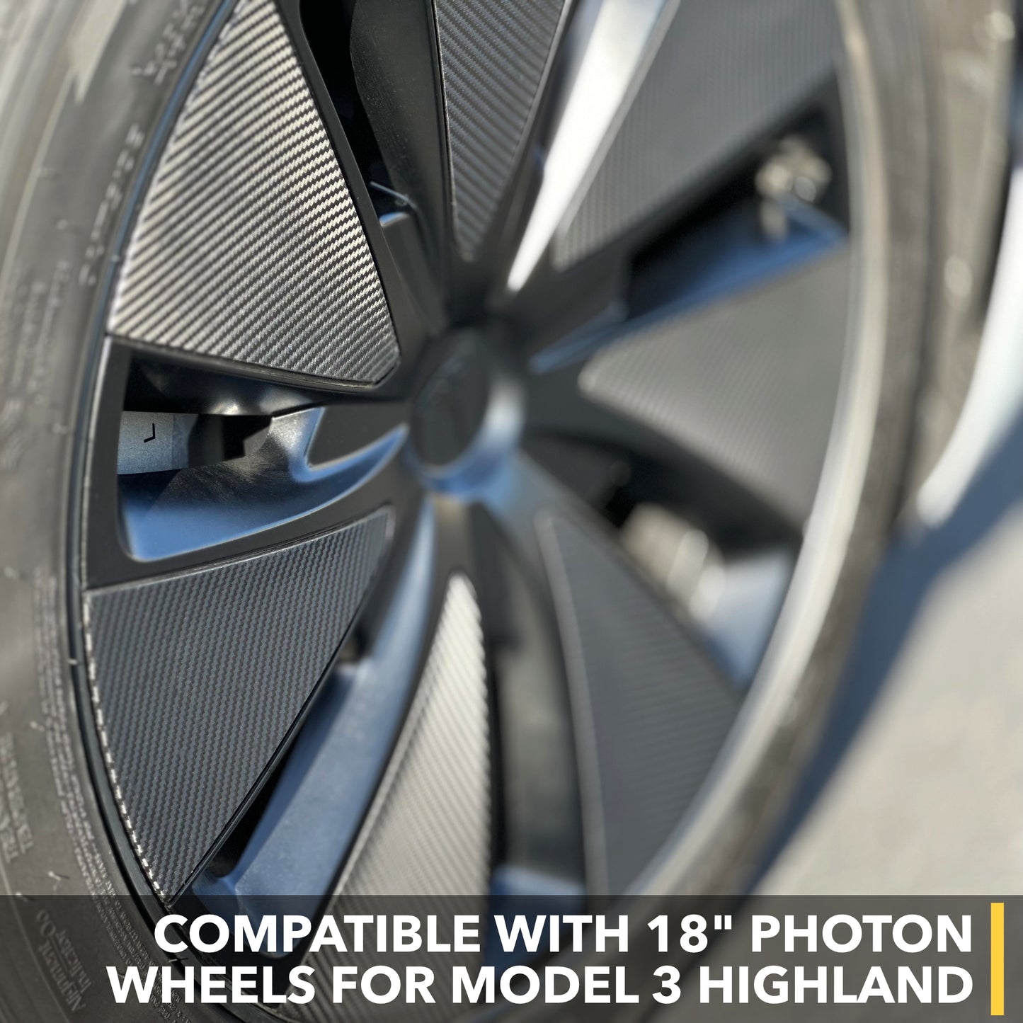 Wheels Vinyl Covers for 18in Photon Wheels for Tesla Model 3 Highland