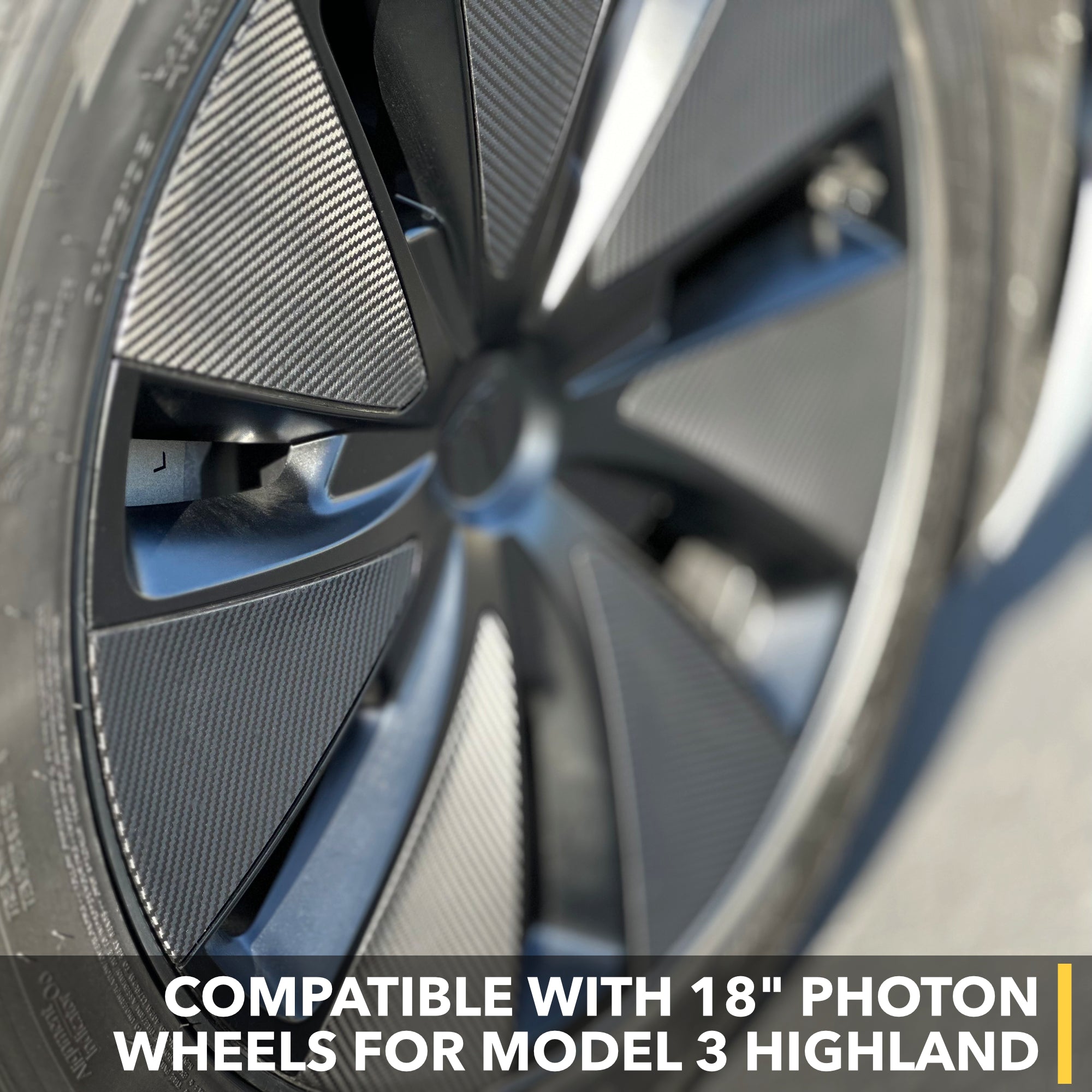 Photon Wheels Vinyl Covers | Tesla Model 3 Highland