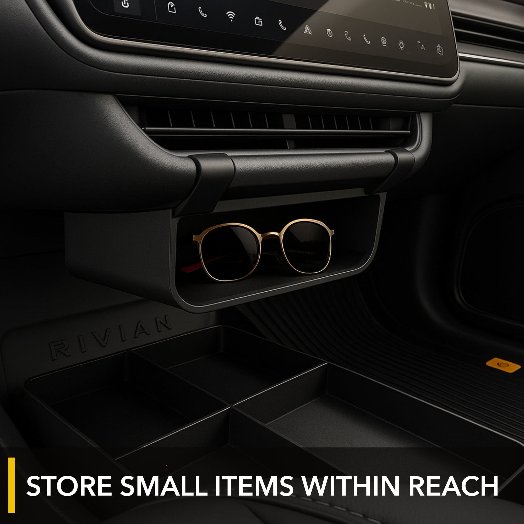rivian r1s screen tray r1t silicone insert