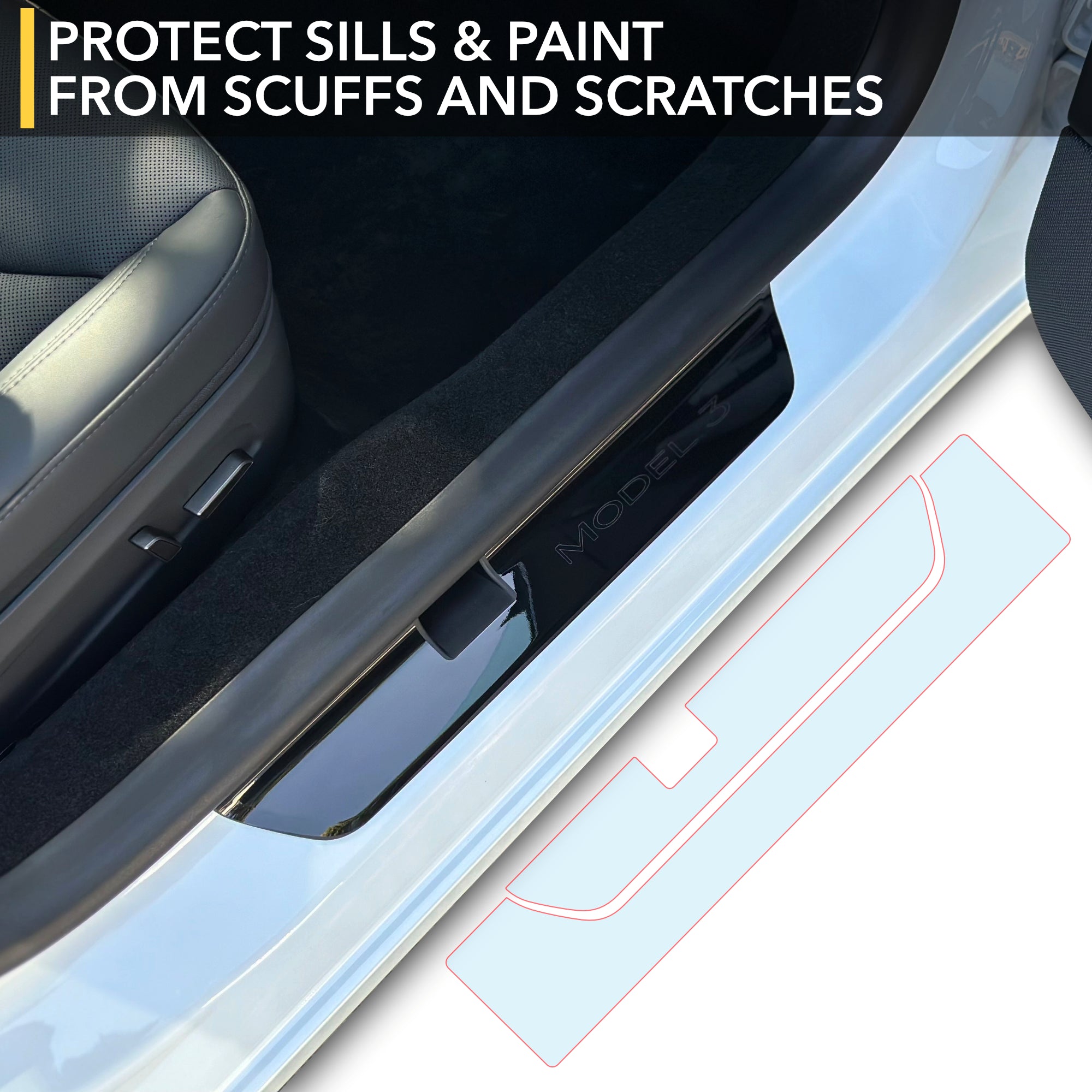 Door Sills & Entries PPF | Tesla Model 3 Highland - Paint Protection Film Shield