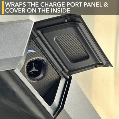 Charge Port Vinyl Wrap for Tesla Cybertruck - Carbon Fiber Film Decal