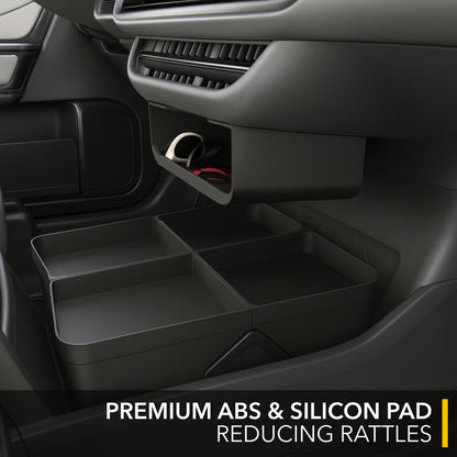 Under Screen Tray | Glovebox Style Organizer for Rivian R1S & Rivian R1T