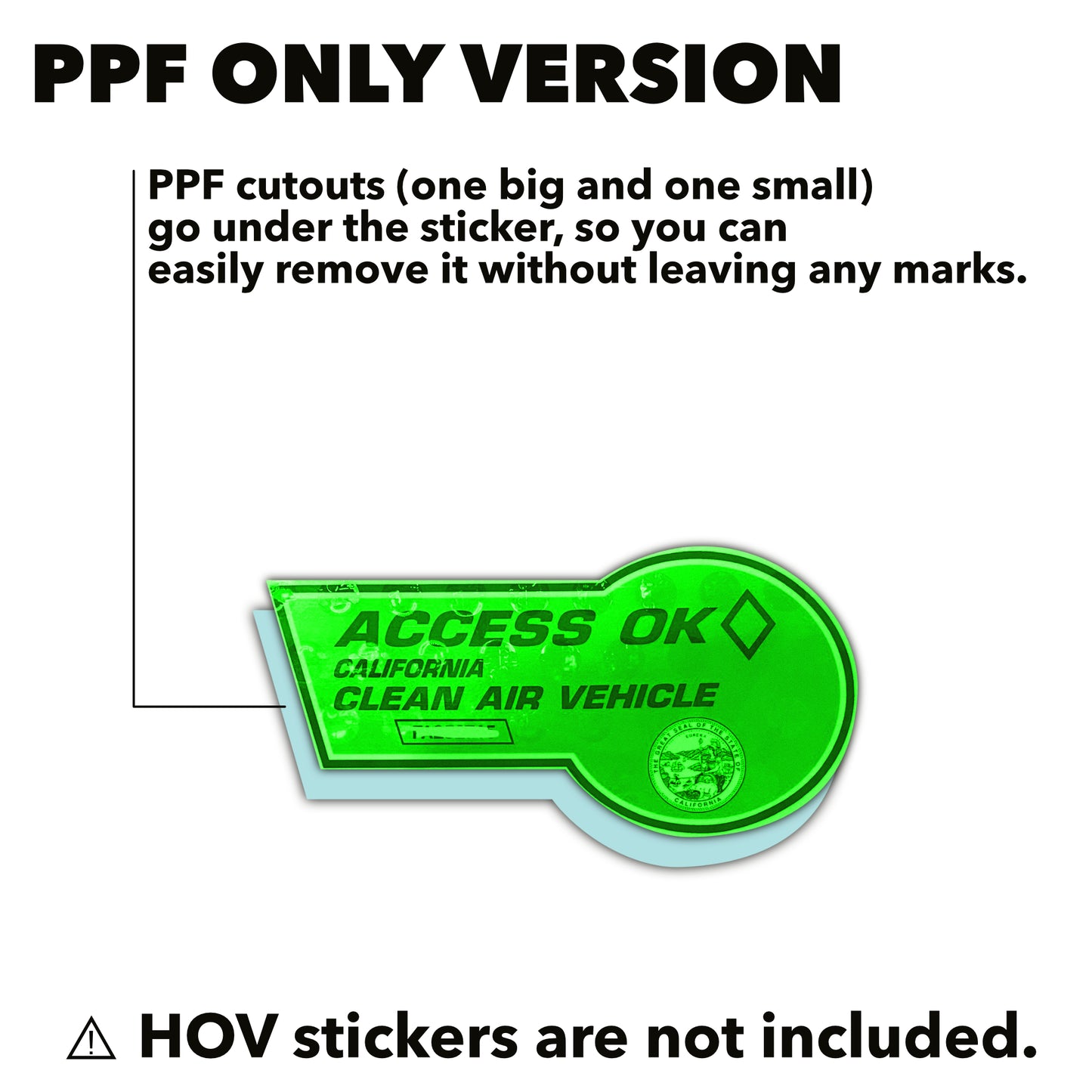 California HOV Stickers PPF + Tint (2023, 2022)