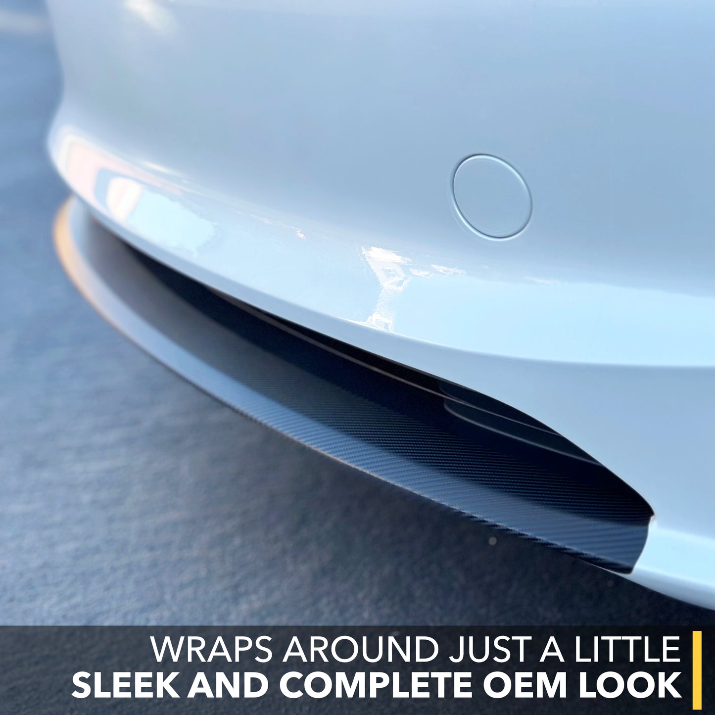 Front Lip Vinyl Wrap for Tesla Model 3 Highland - Carbon Fiber Film Cover