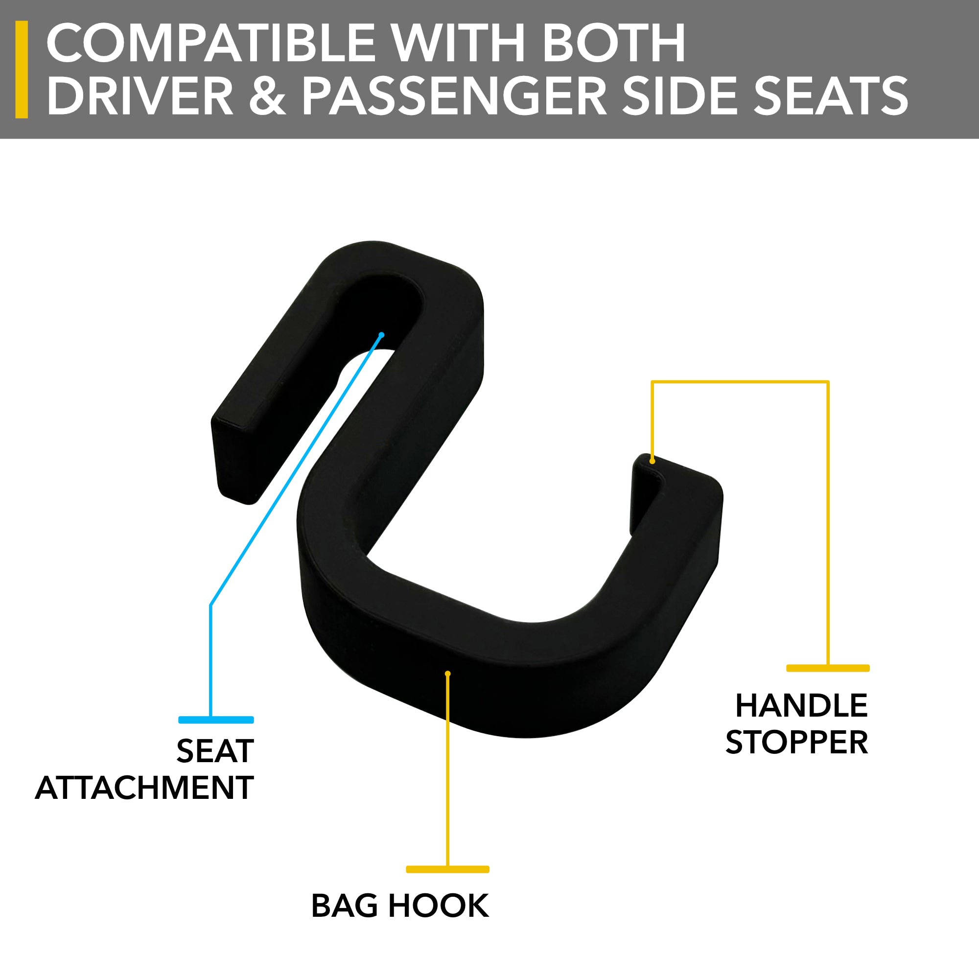 Seat Back Hooks | Bag Hanger Hooks for Tesla Model 3, Model Y, Model S & Model X