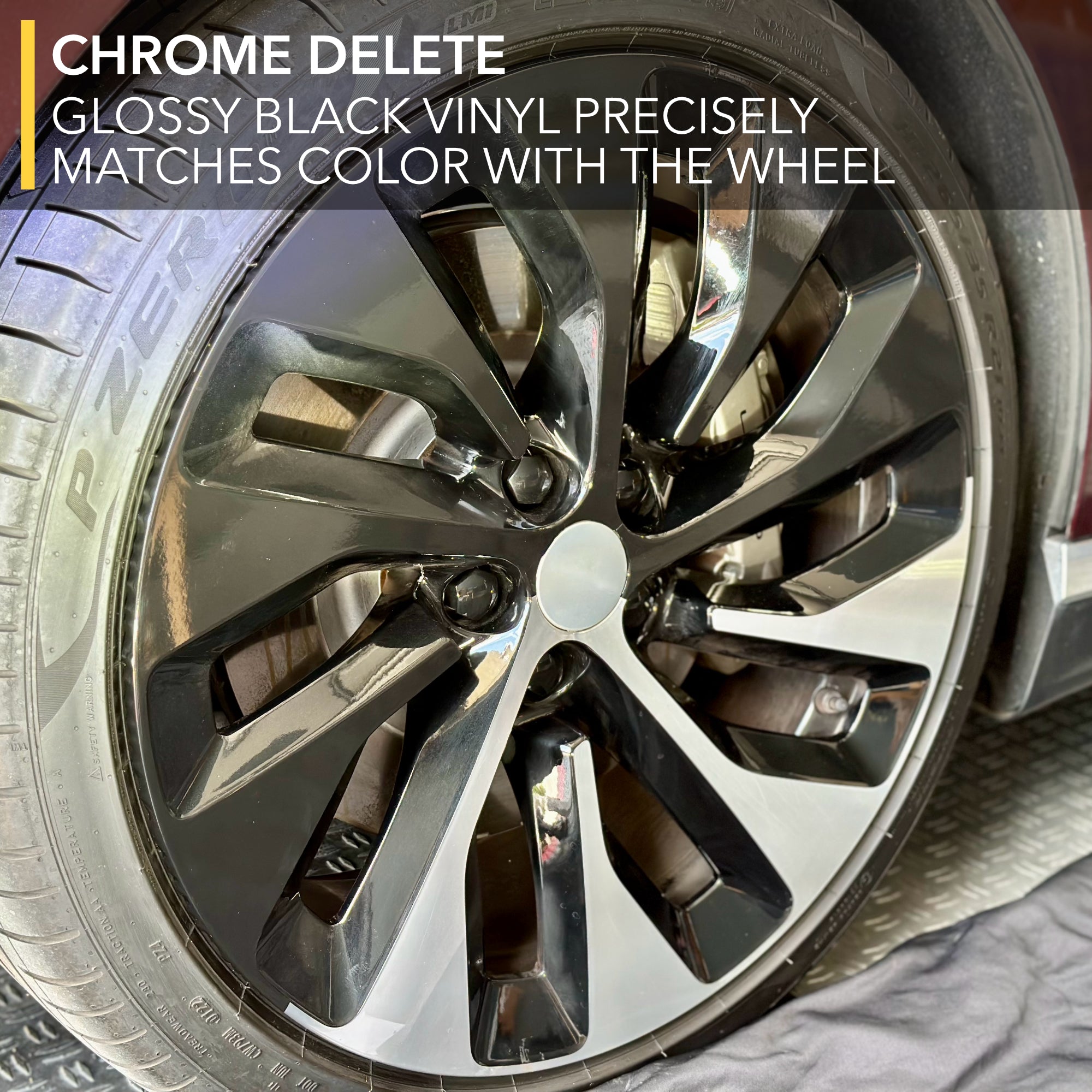 Chrome Delete Vinyl Wrap Kit | Lucid Air 21" Aero Blade Wheels