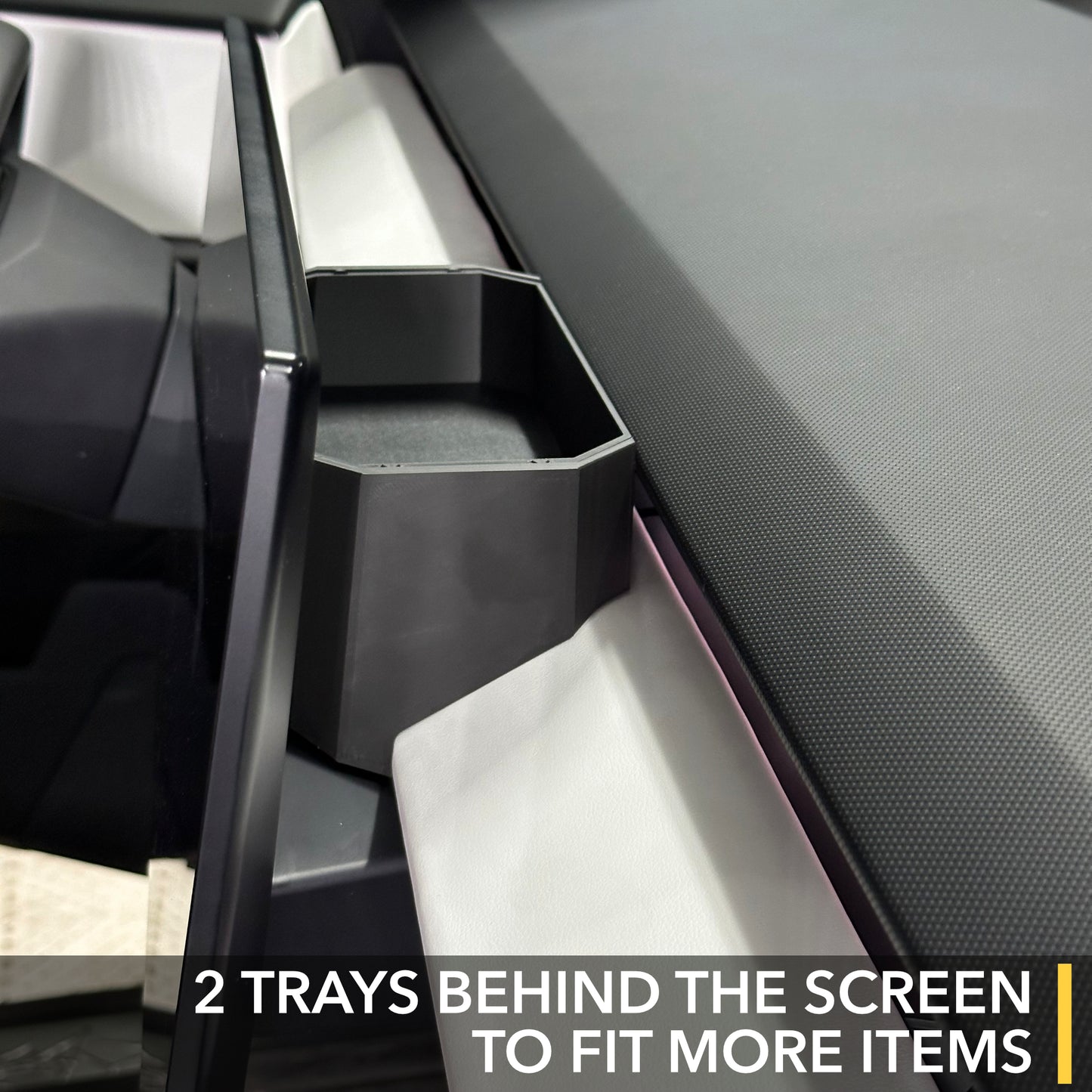 Behind Screen Storage Tray for Tesla Cybertruck - Dashboard Organizer