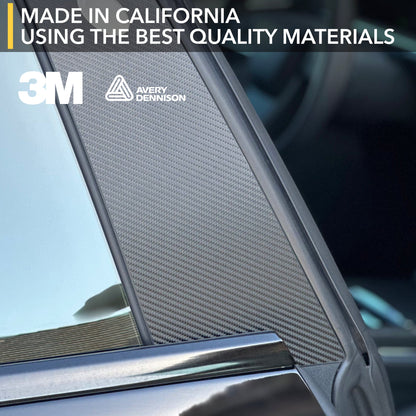 B Pillars Vinyl Wrap for Tesla Model 3 Highland - Carbon Fiber Film Decal