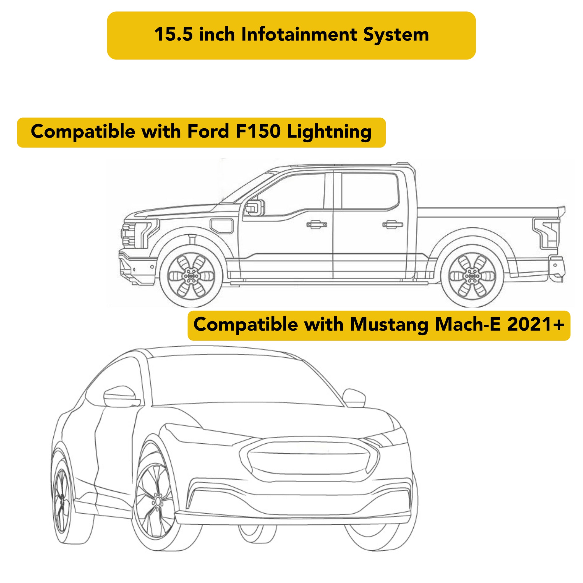 15.5" Screen Protector | Ford F-150 Lightning (Lariat & Platinum) and Mustang Mach-E