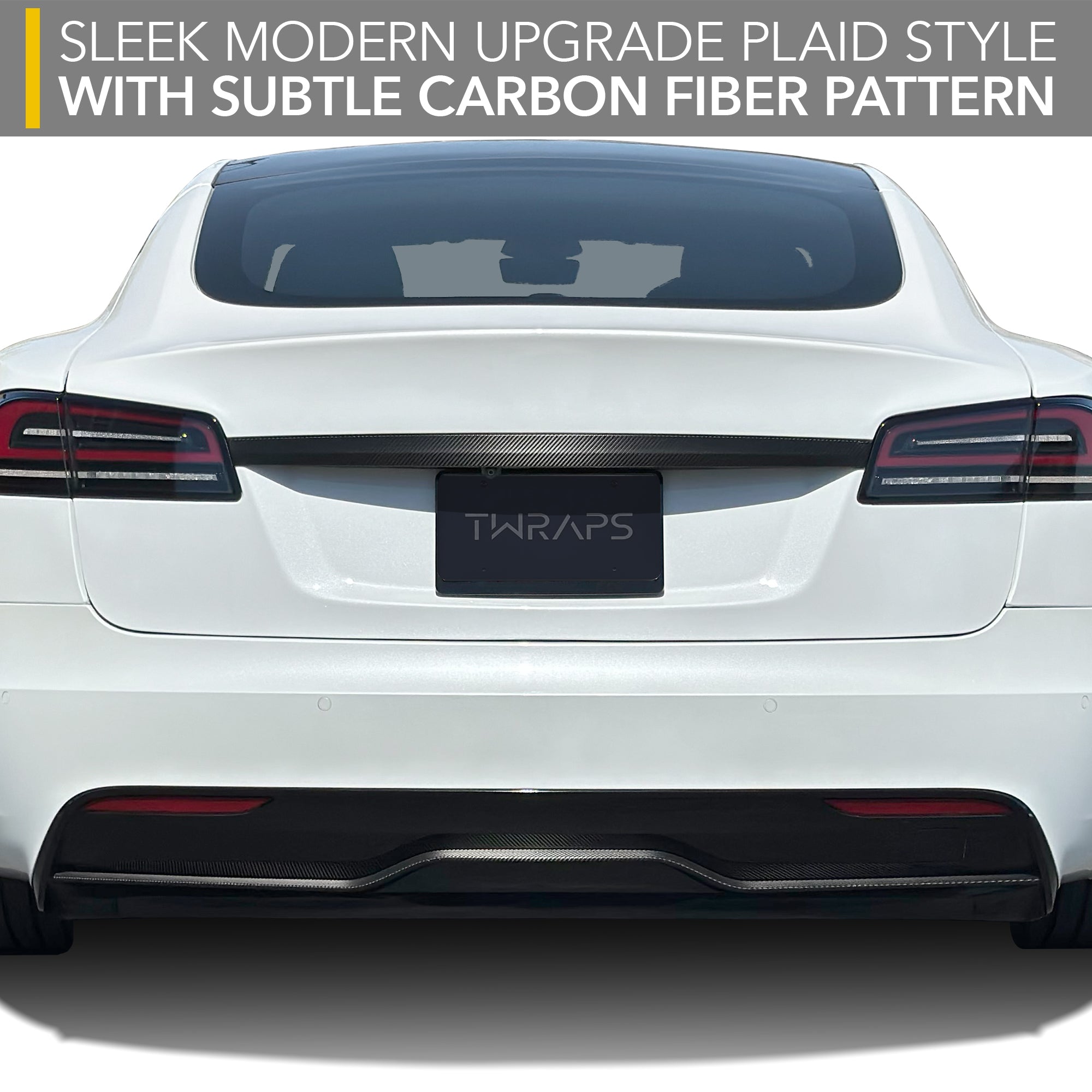 Rear Diffuser Lip Wrap | Carbon Fiber Decal for Tesla Model S 2021-2025