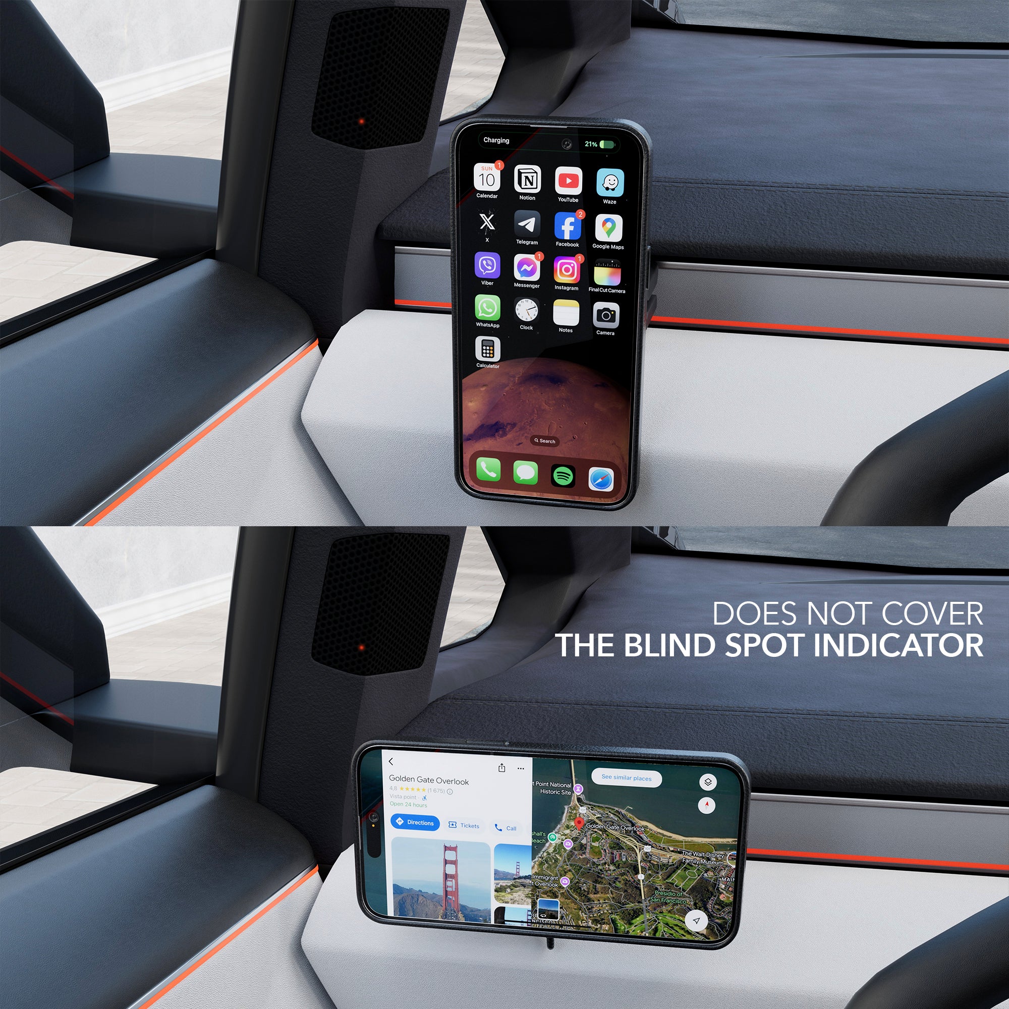 Dashboard Magnetic Phone Mount / Qi2 Charger | Tesla Cybertruck - Phone Holder