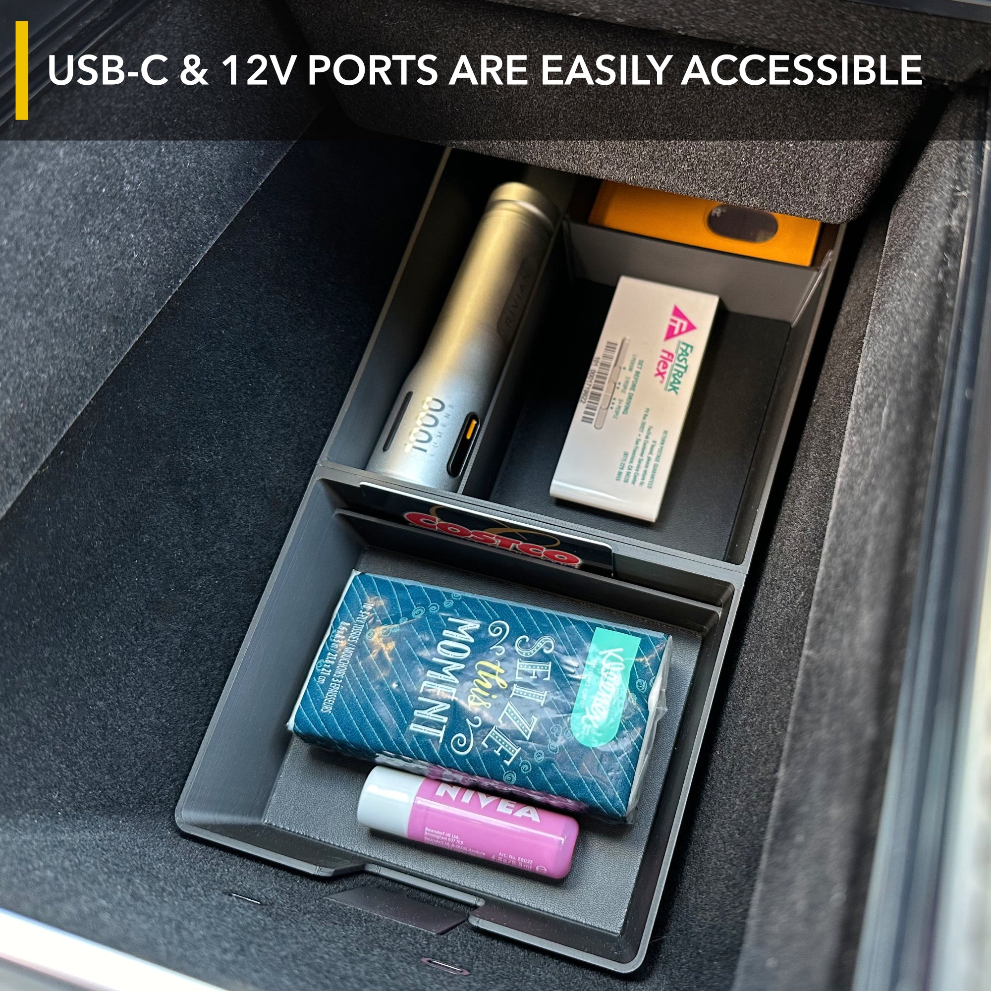 Lower Center Console Organizer | Tesla Model S / Tesla Model X 2021-2025