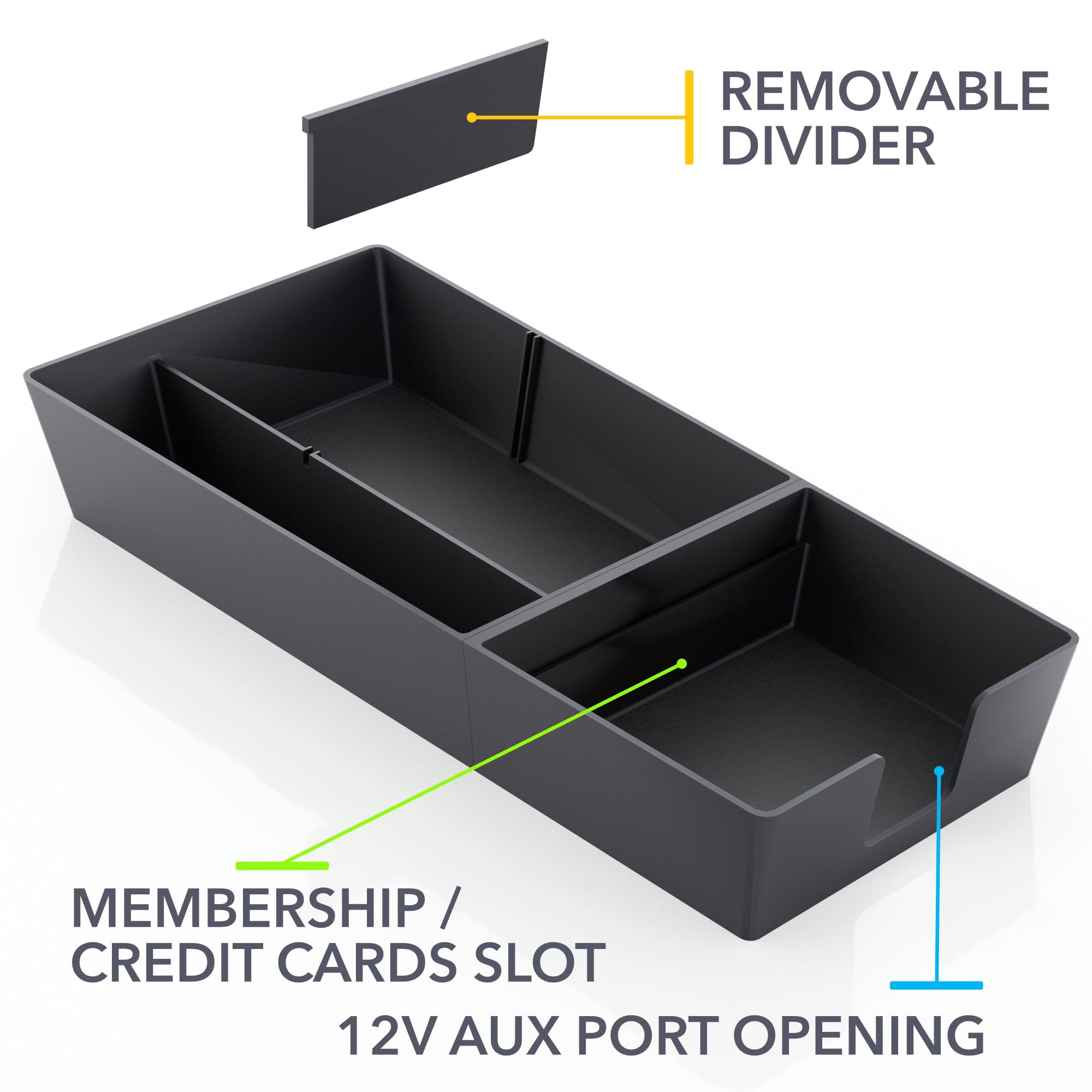 center console lower organizer