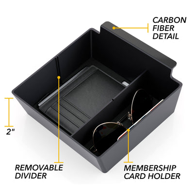 tesla model center console armrest tray leather inserts carbon fiber