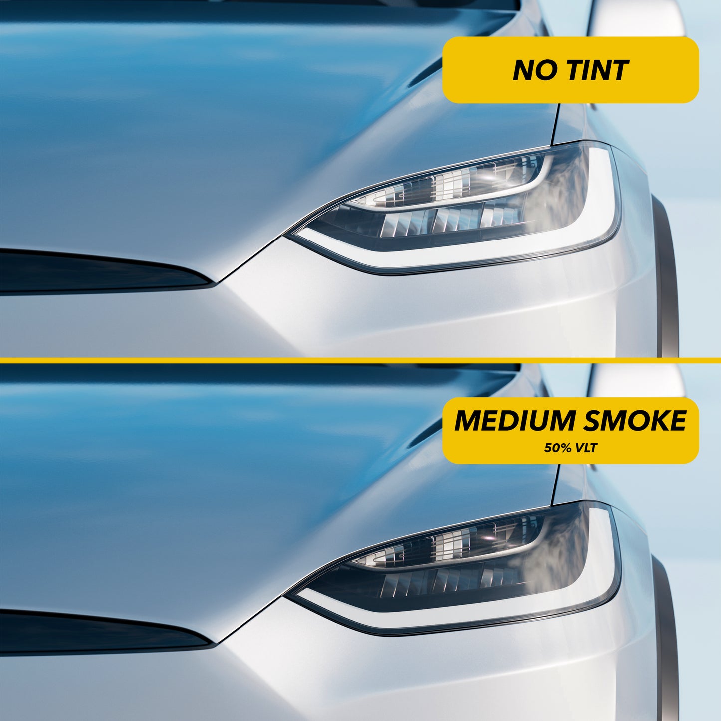 Headlights Smoke Tint PPF for Tesla Model X 2016-2024 - Smokey Headlamp Covers