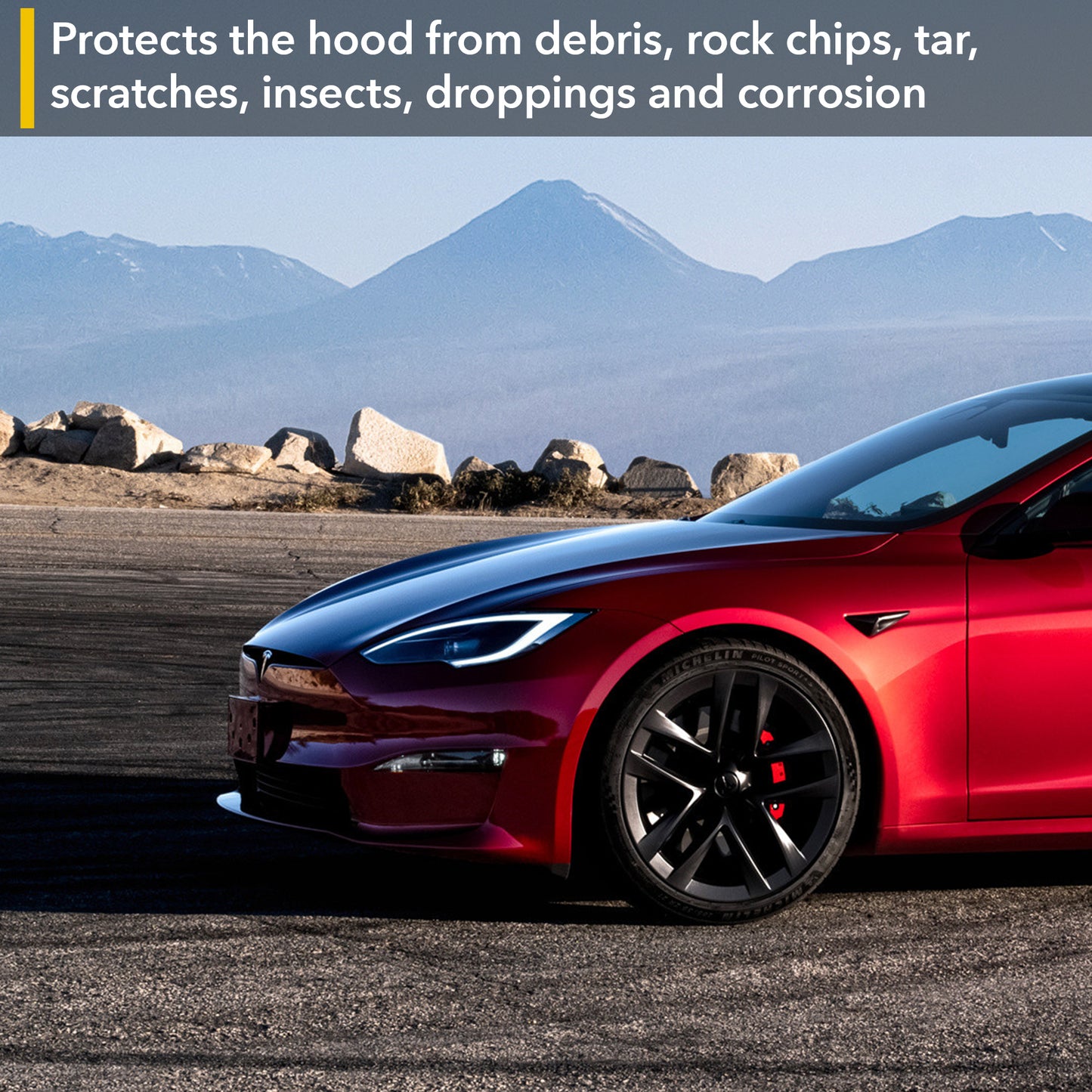 Mini Hood PPF for Tesla Model S 2021 - 2024 - Custom Fit Anti Scratch Paint Protection Film Shield