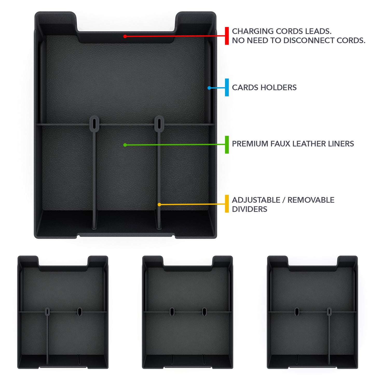 Armrest Organizer for Rivian R1T & R1S 2021-2025, Storage Tray