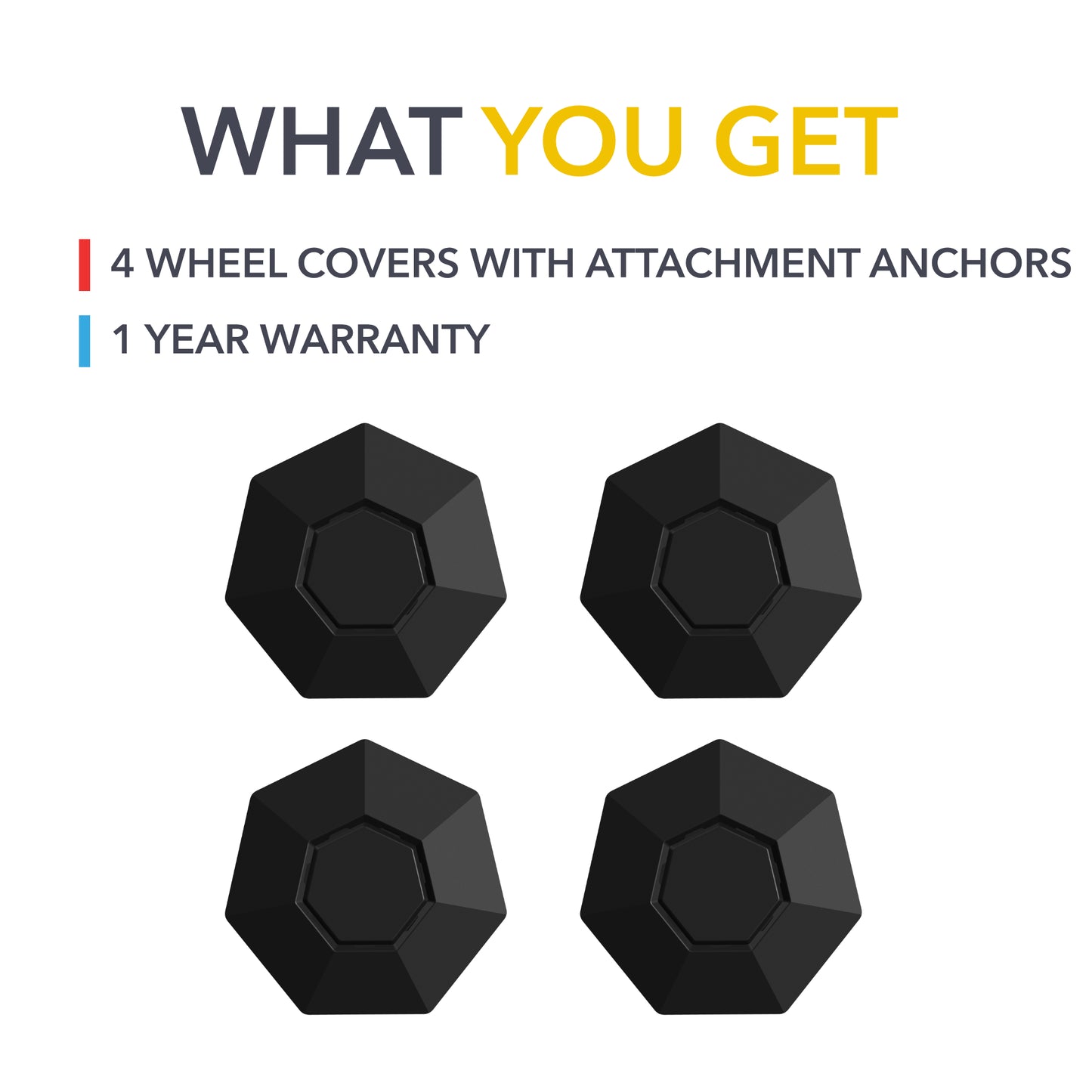 Wheel Covers for Tesla Cybertruck (Set of 4) - Center Hub Caps for 20" Cyber Wheels