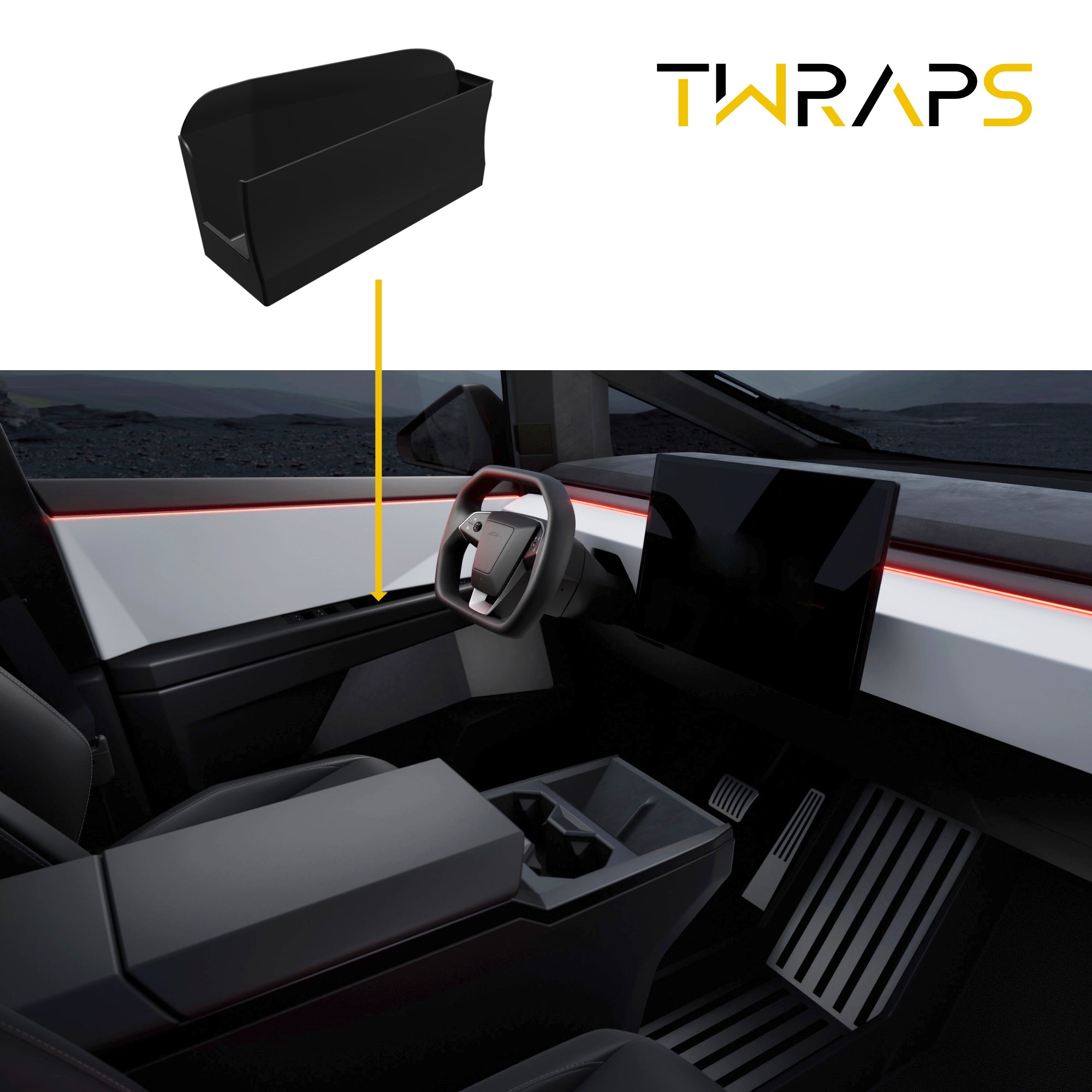 Door Handle Inserts | Tesla Cybertruck - Front Door Storage Tray