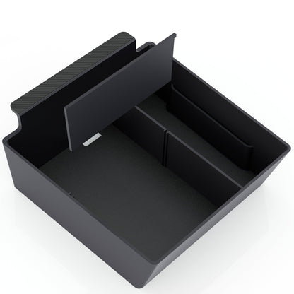 tesla model center console armrest tray leather inserts carbon fiber