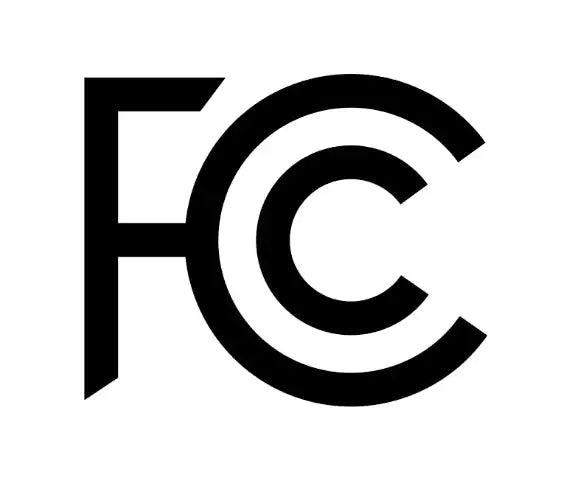 FCC (Federal Communications Commission) logo in black.