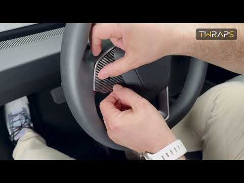 Steering Wheel Vinyl Wrap | Tesla Model 3 Highland - Carbon Fiber