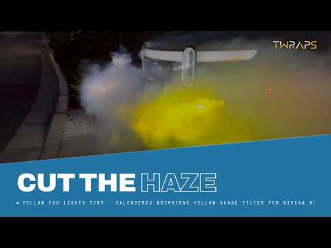 Yellow Fog Lights Tint | Calendered Brimstone Yellow Shade Filter for Rivian R1S & R1T