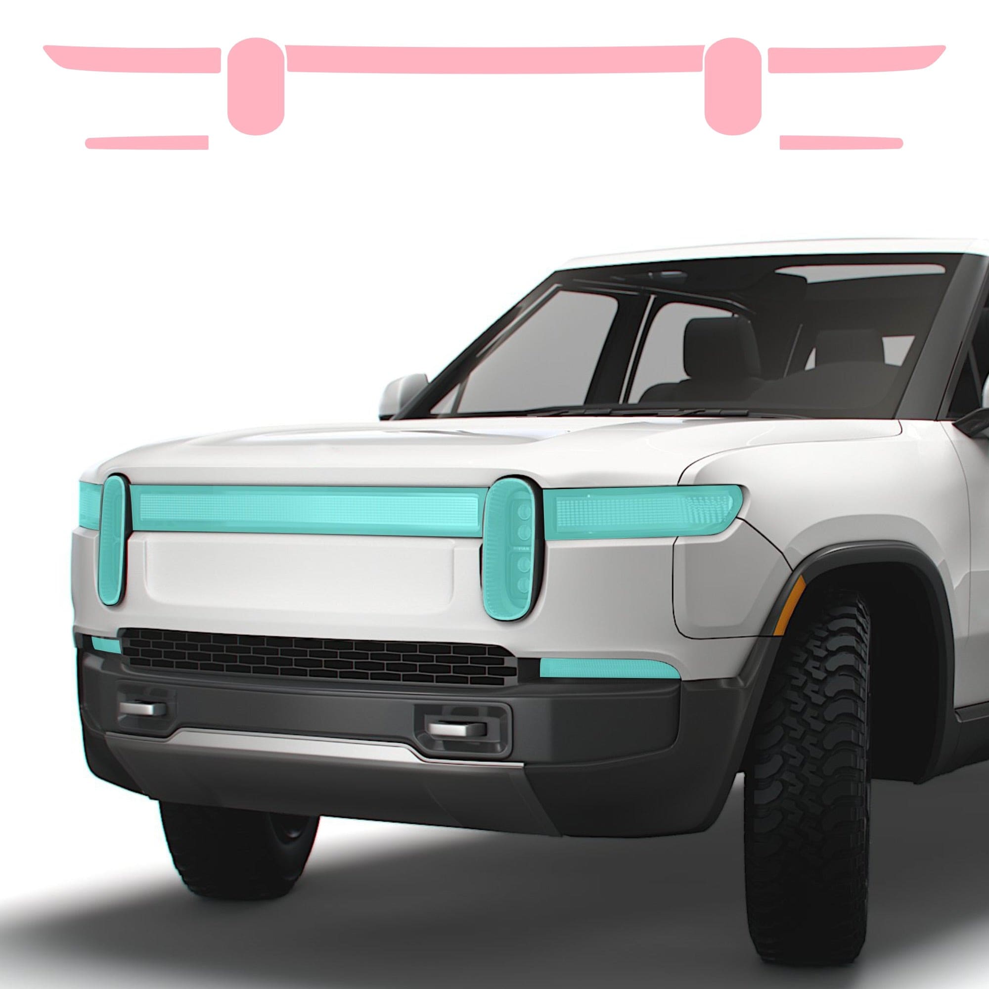 white electric pickup truck r1s r1t rivian 8mil ppf