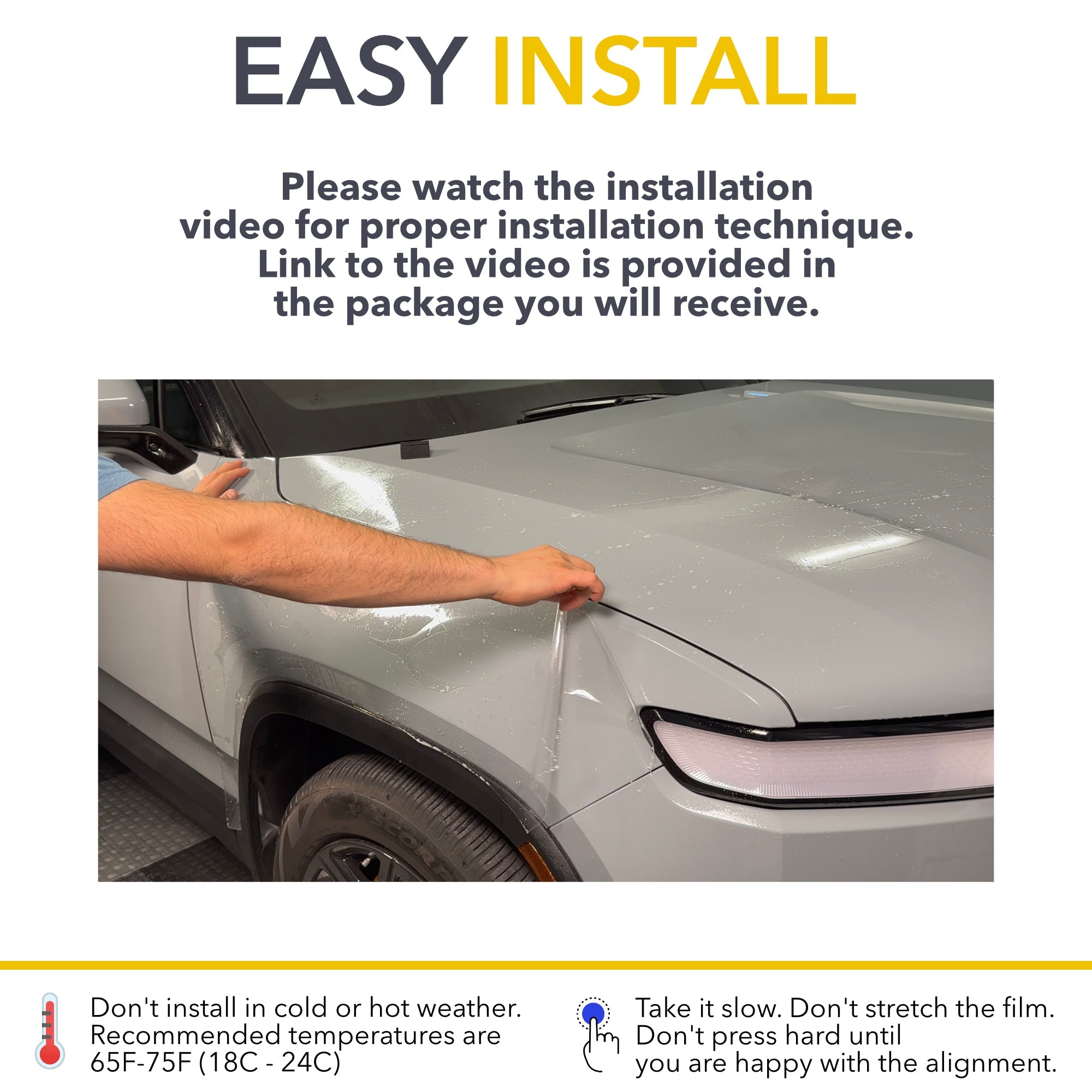 heat gun rivian r1t r1s paint protection film