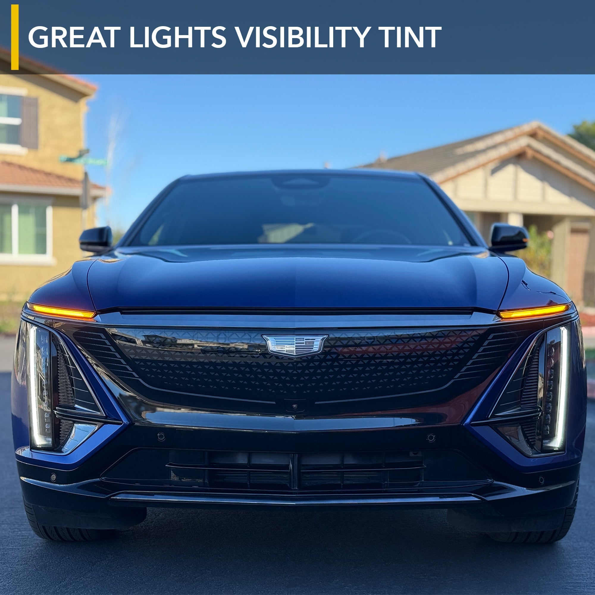 blue, cadillac, lyriq cadillac paint protection film tint ppf easy diy