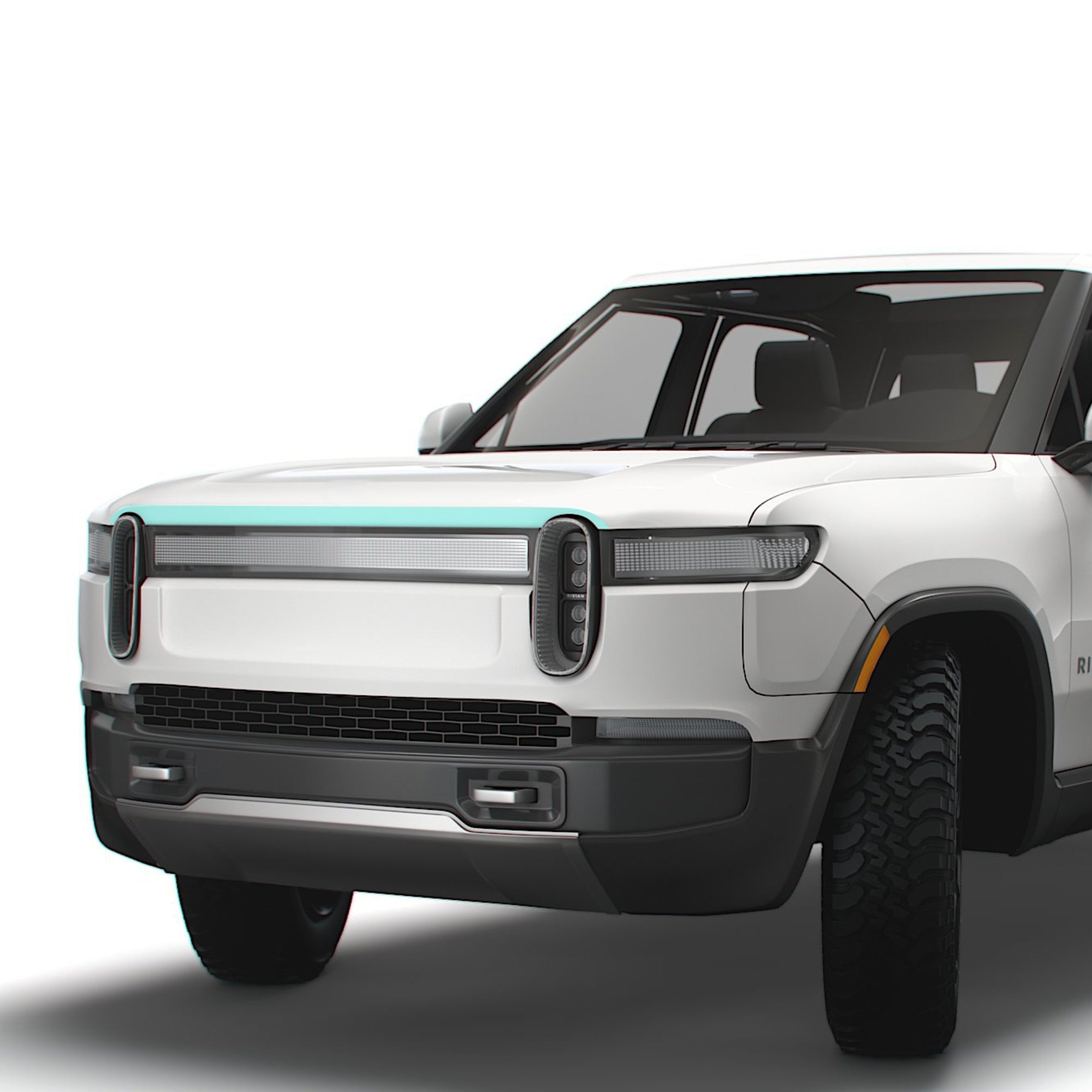 white, rivian, truck r1s r1t paint protection film