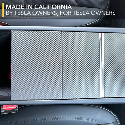 tesla model vinyl wrap black carbon fiber kit