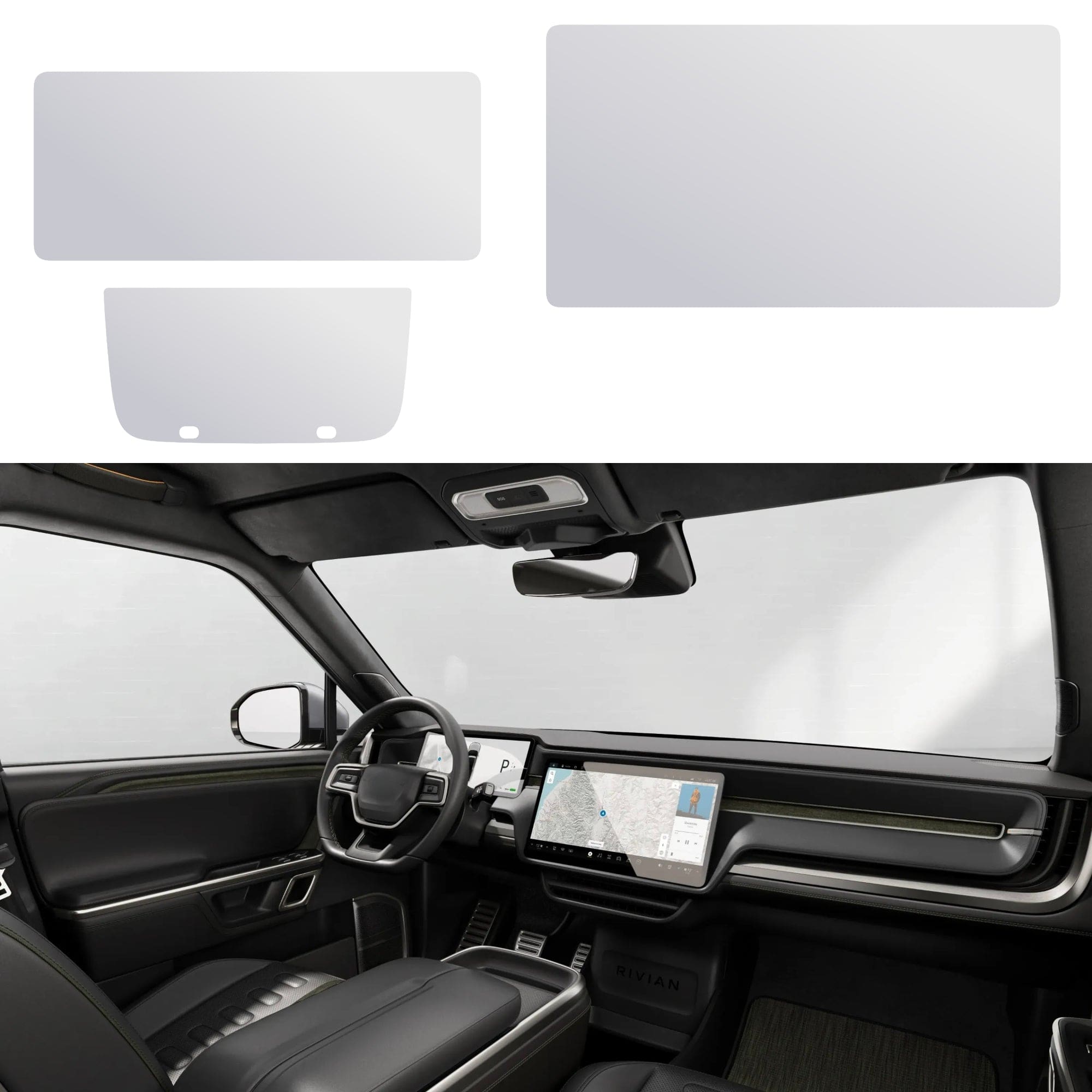 rivian r1t interior sunshades screen protector r1s protectors