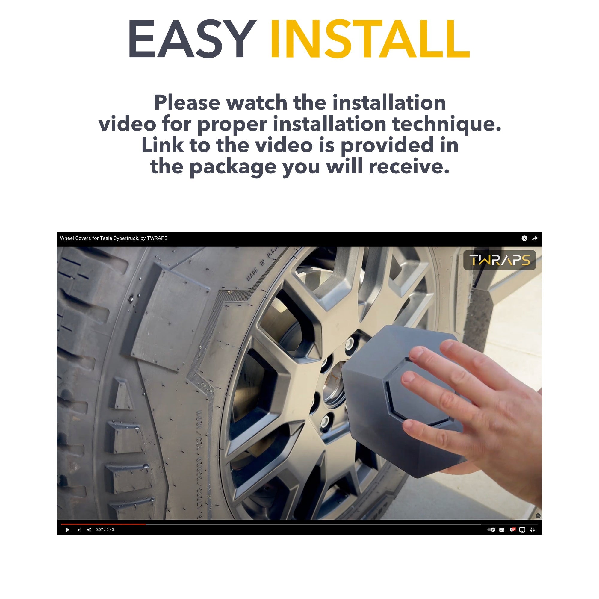 wheel, cover, installation, video wheel covers tesla cybertruck ev accessories wrap