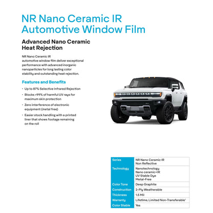 ceramic ir film nano windows tint gmc hummer harmful uv rays